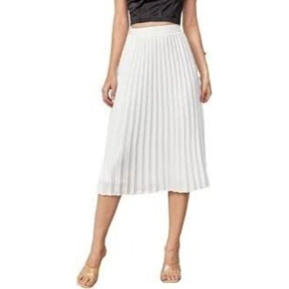 Grace Elements Size S Pleated Pull On Skirt White - Flowy & Fabulous Twirling - Picture 5 of 11